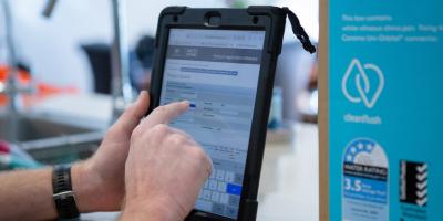 Entering data on a tablet